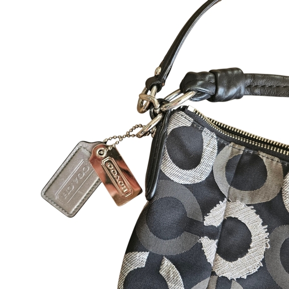 Coach Kristin Y2k Jaquard Fabric Embroidered OP Art Hobo Shoulder Bag - Picture 2 of 9